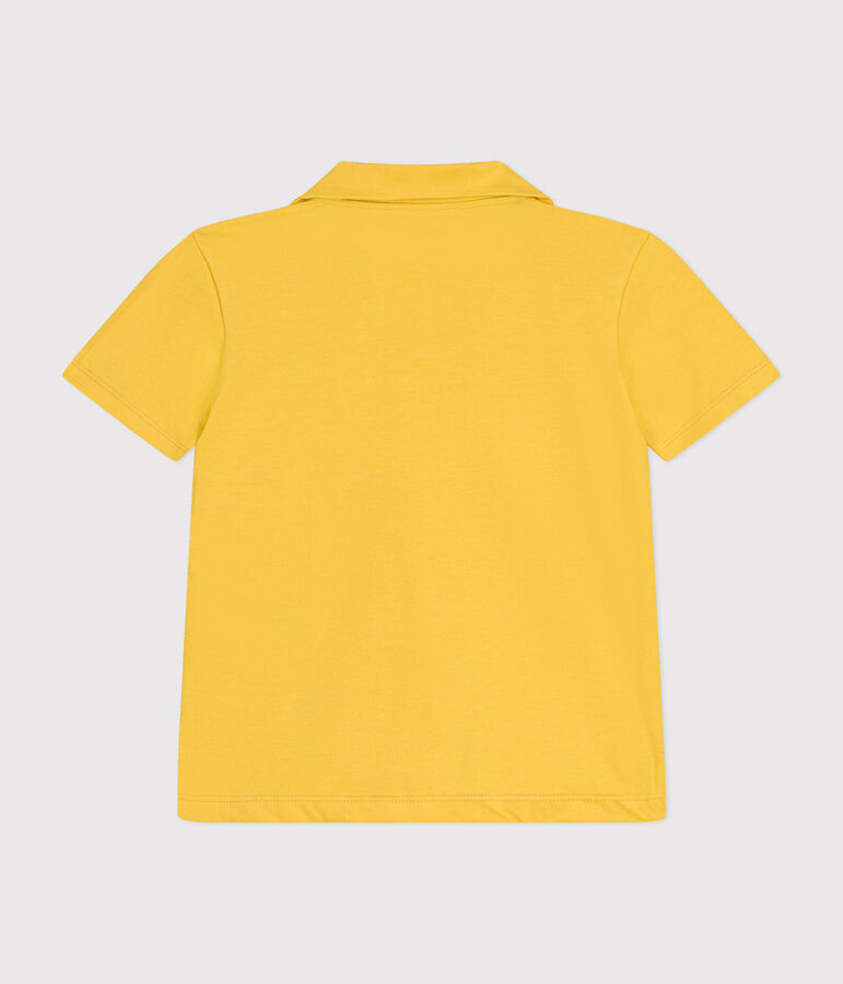 Boys' Short-Sleeved Cotton Polo Shirt yellow
