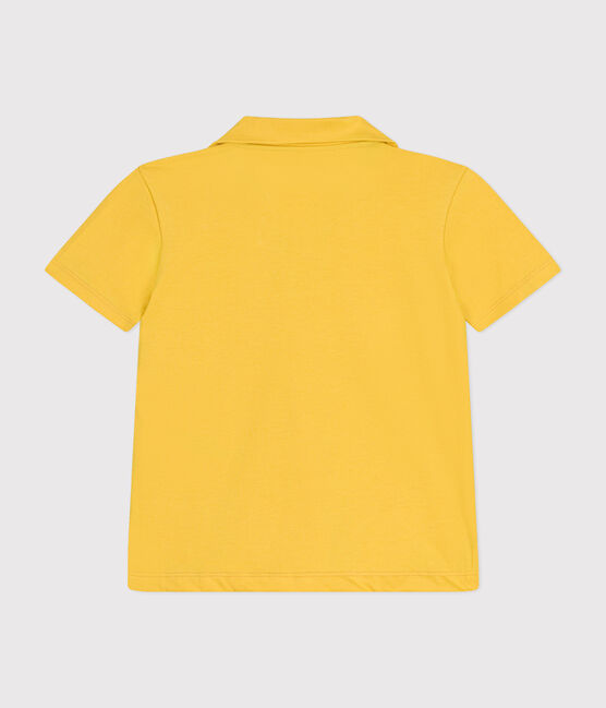Boys' Short-Sleeved Cotton Polo Shirt NECTAR yellow