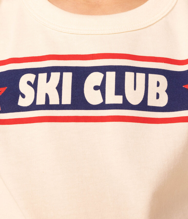 Children's unisex long-sleeved cotton T-shirt AVALANCHE Ecru