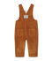 Baby boy's stretch velours overalls CUIVRE brown