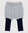Babies' Cotton Shorts MARSHMALLOW white/SMOKING blue