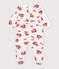 Babies' pyjama suit in tube knit fabric with a printed firefighter design and a back opening white/multicolor