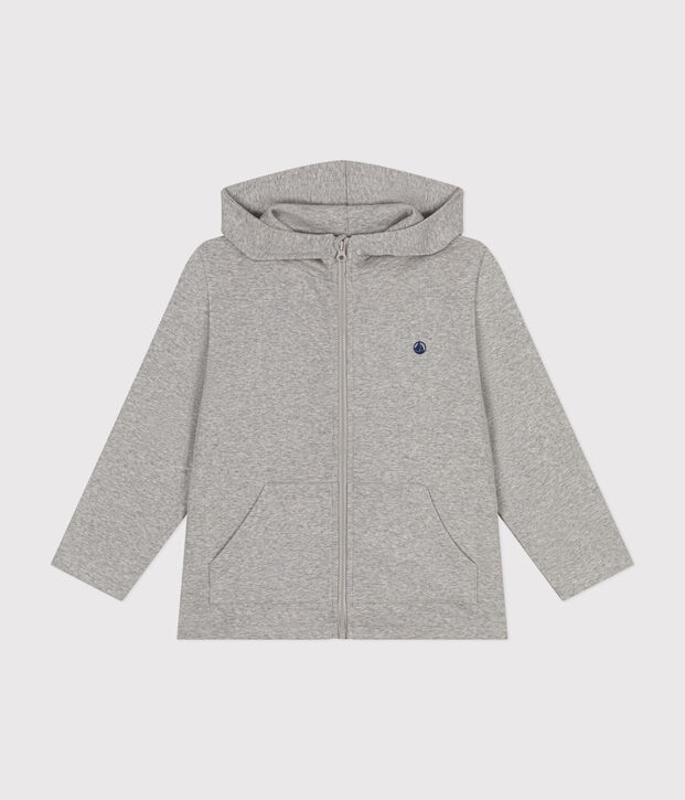 Boys' Cotton Rib Zip-Up Hoodie grey