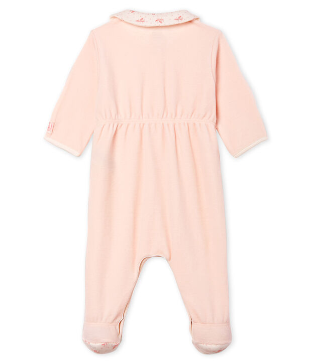 Baby Girls' Velour Sleepsuit pink