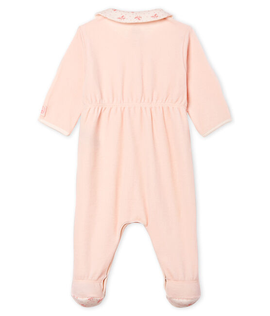 Baby Girls' Velour Sleepsuit FLEUR pink