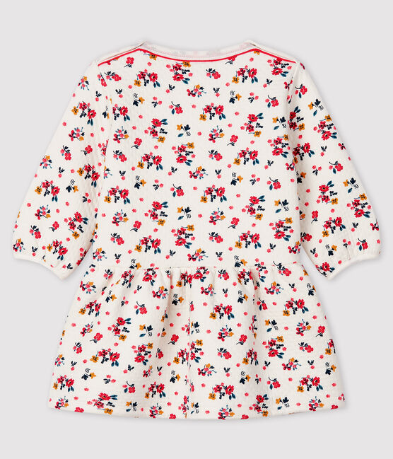 Baby girl's long-sleeved dress MARSHMALLOW white/MULTICO white