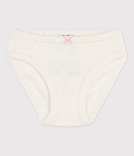 Girls' Cotton Briefs MARSHMALLOW white