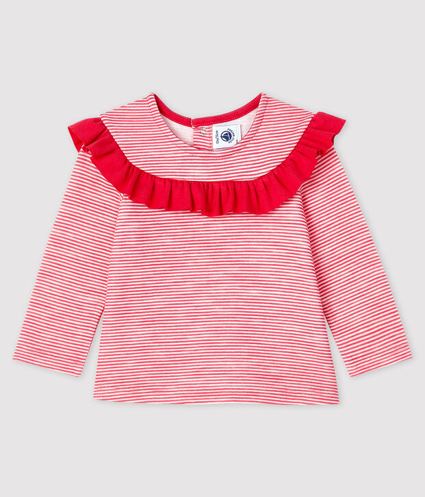 Baby girl's long-sleeved blouse pink/white