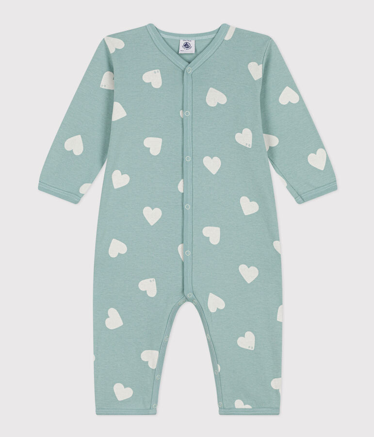 Babies' Patterned Footless Cotton Pyjamas green/ecru