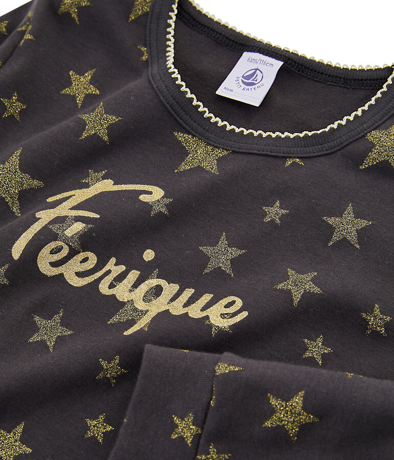 Girls' Ribbed Pyjamas CAPECOD grey/OR yellow