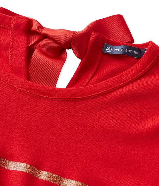 Women's sequin-stripe T-shirt FROUFROU red