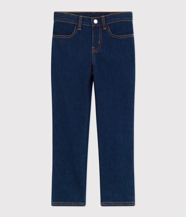 Girls' slim denim trousers blue