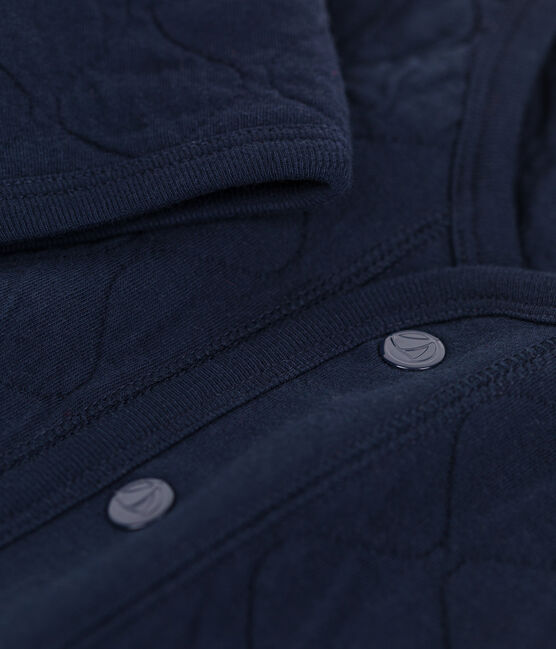 Babies' Quilted Tube Knit Cardigan SMOKING blue