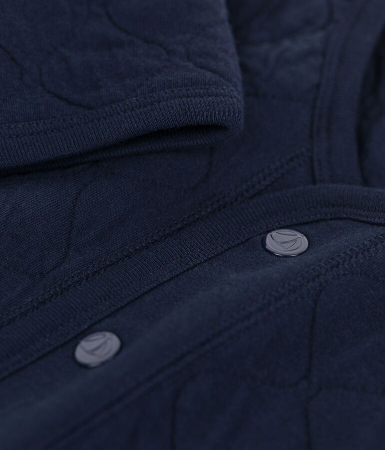 Babies' Quilted Tube Knit Cardigan blue