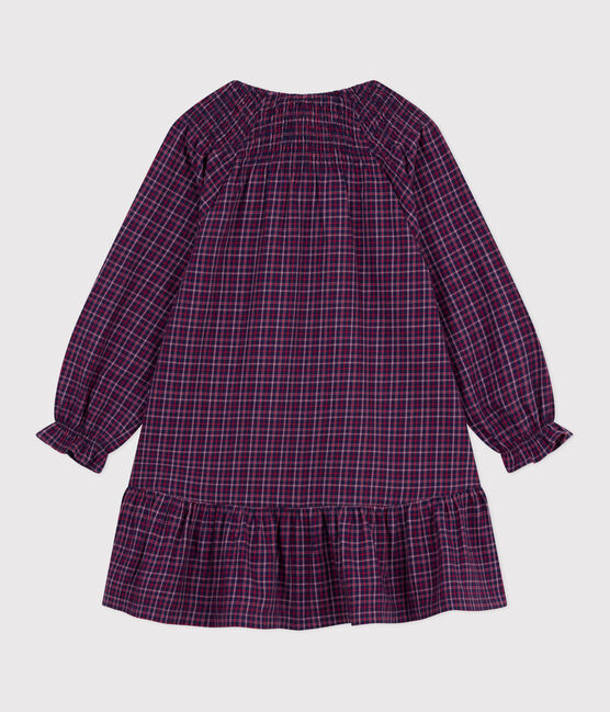 Children's long-sleeved checked flannel dress SMOKING blue/MULTICO white