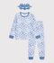 Children's cotton dragon costume pyjamas blue/blue