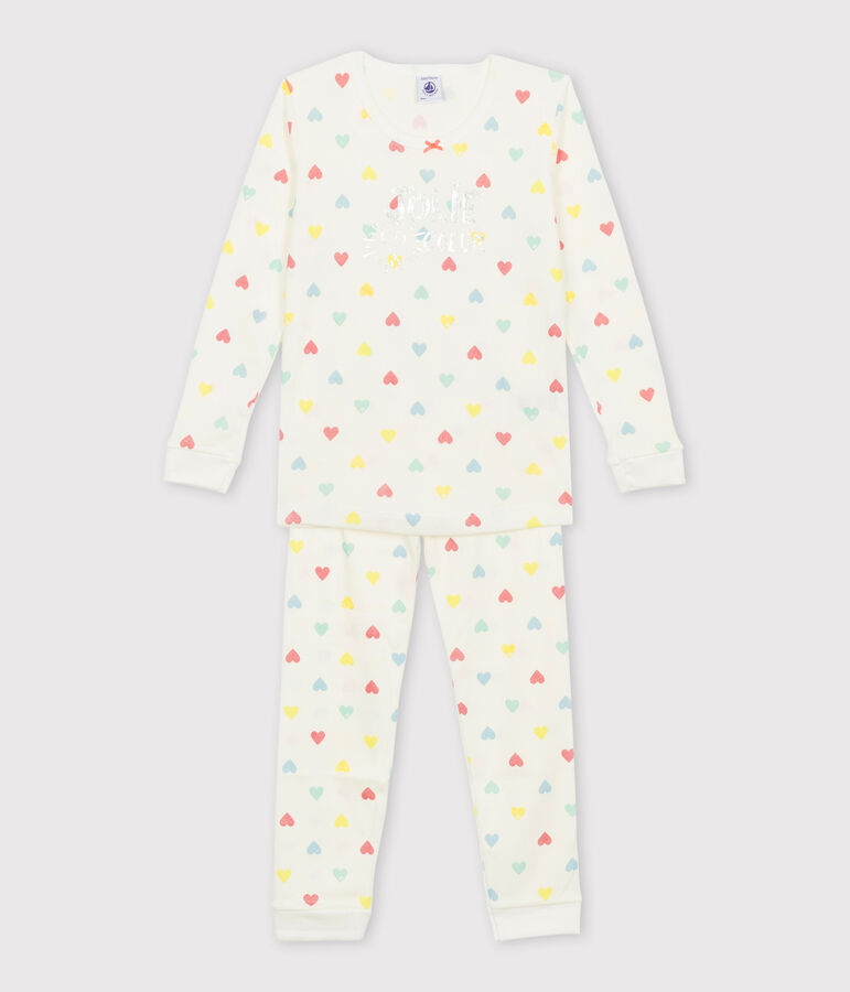 Girls' Snugfit Pyjamas white/multicolor