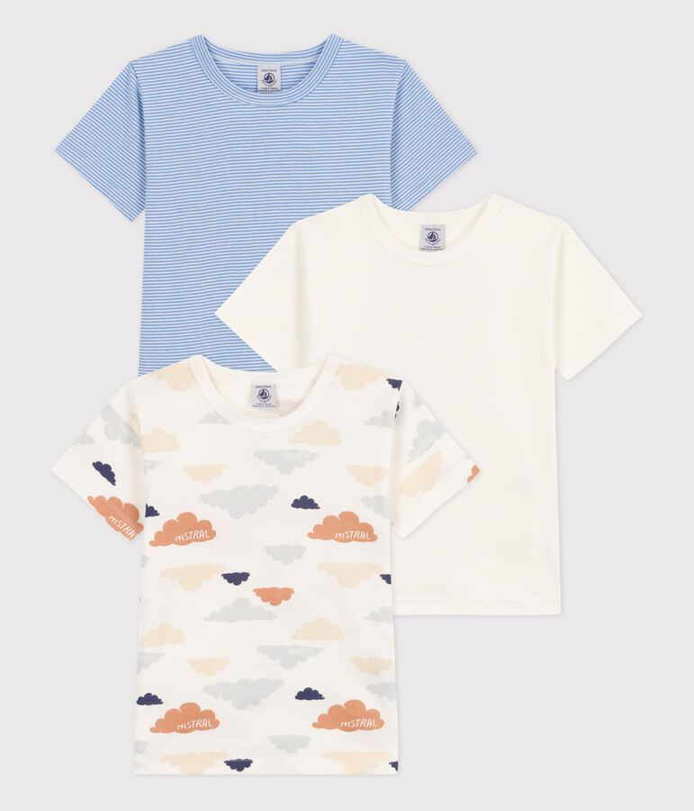 Boys' Short-Sleeved Cloud Patterned Cotton T-Shirts - 3-Pack variante 1