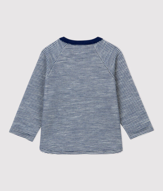Babies' Wool/Cotton T-Shirt MEDIEVAL blue/MARSHMALLOW white