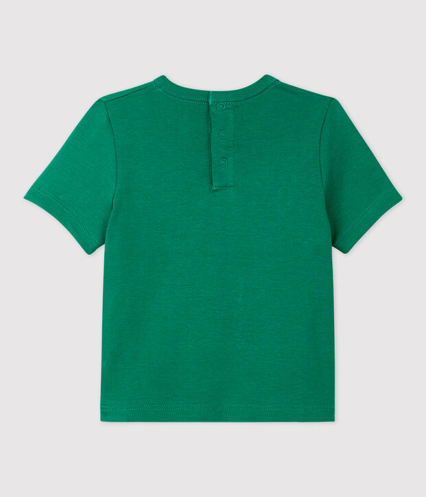 Babies' Short-Sleeved Cotton T-Shirt With Motif green