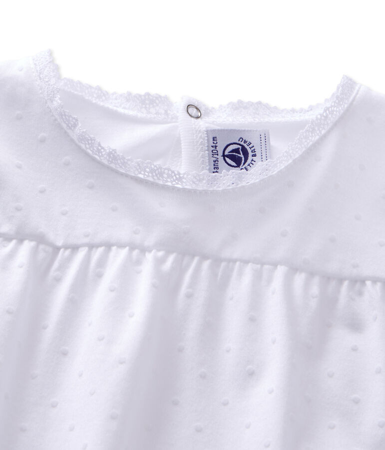 Pyjama fille &agrave; pois white