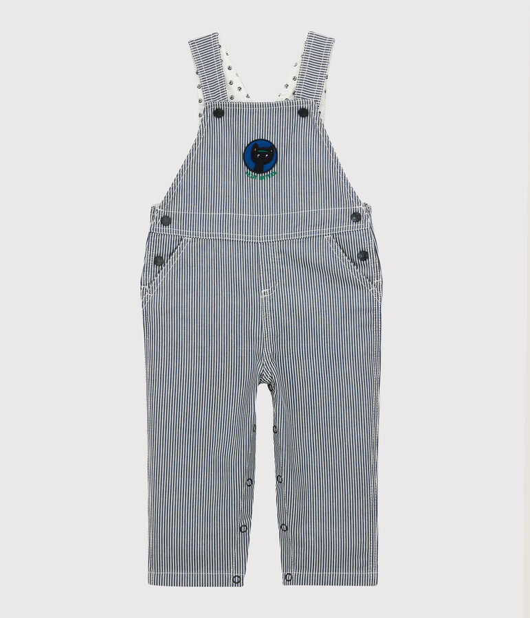Babies' Canvas Dungarees blue/white