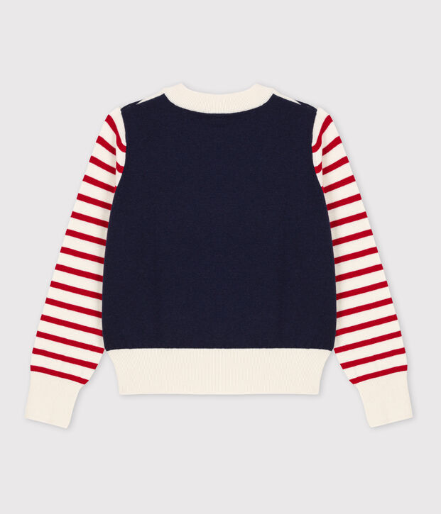 Women's' Cotton/Wool Breton Pullover white/multicolor
