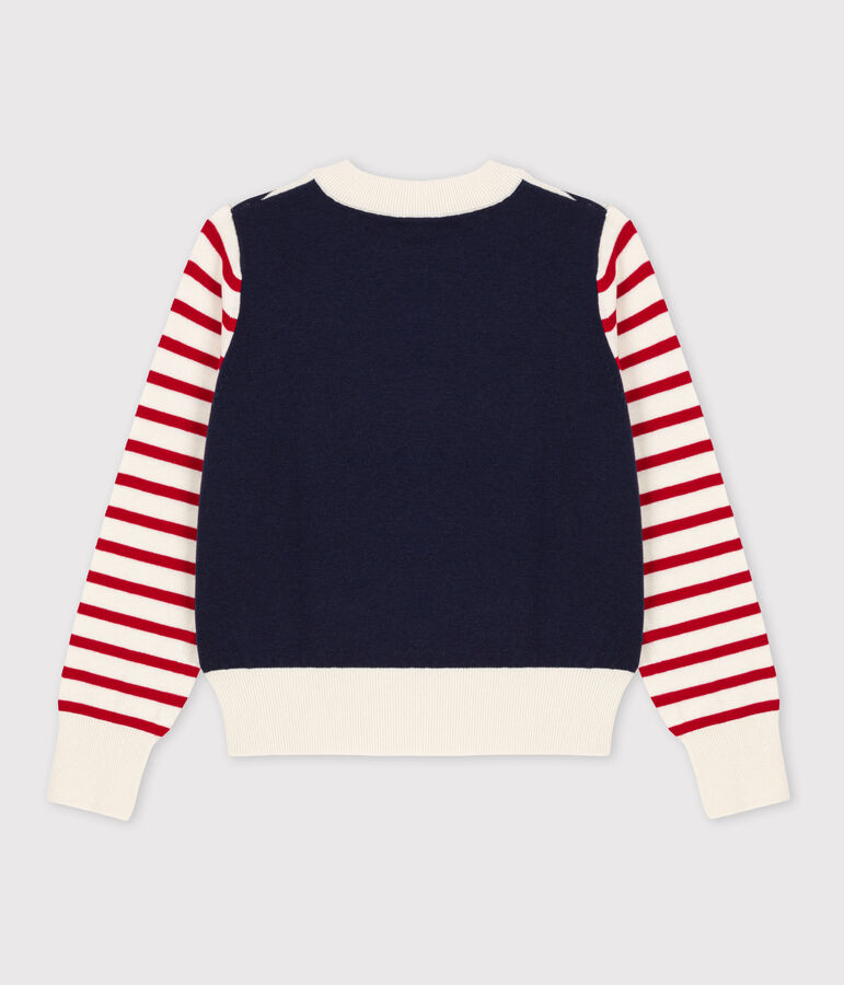 Women's' Cotton/Wool Breton Pullover white/multicolor