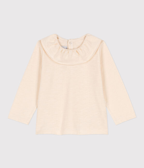 Babies' Long-Sleeved Slub Jersey Blouse AVALANCHE Ecru