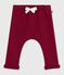 Babies' soft, warm plain cotton trousers AMARANTE