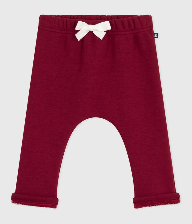 Babies' plain cotton trousers red