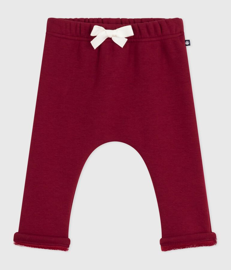 Babies' plain cotton trousers red