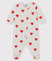Baby Red Heart Fleece Sleepsuit MARSHMALLOW white/TERKUIT red