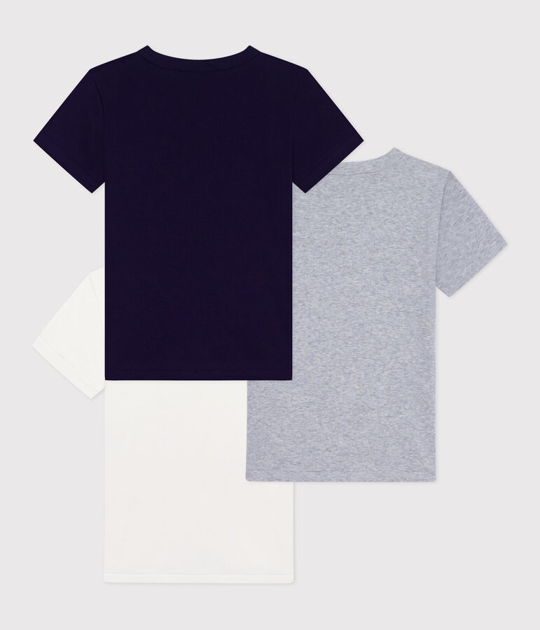 Pack of children's short-sleeved plain cotton T-shirts multicolor