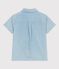 Children's short-sleeved cotton shirt BLEU CLAIR blue