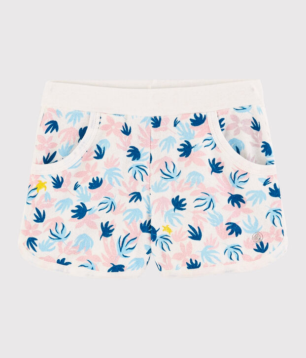 Girl's Terry Shorts white/multicolor