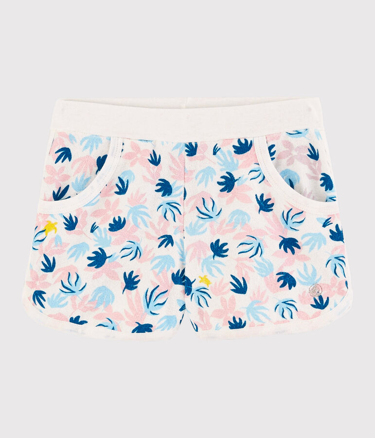 Girl's Terry Shorts white/multicolor