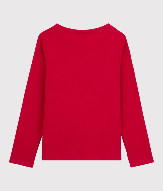 Girls' Long-Sleeved Cotton T-Shirt TERKUIT red