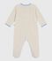Babies' plain velour pyjama suit MONTELIMAR CHINE beige
