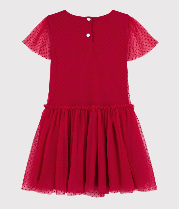 Girls' Short-Sleeved Dress red