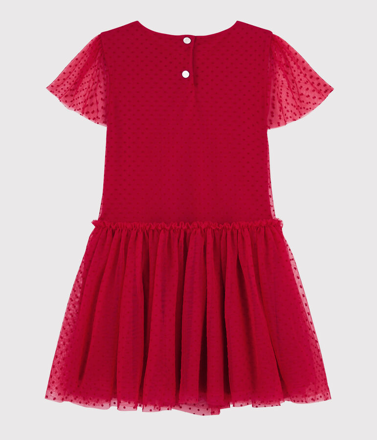 Girls' Short-Sleeved Dress red