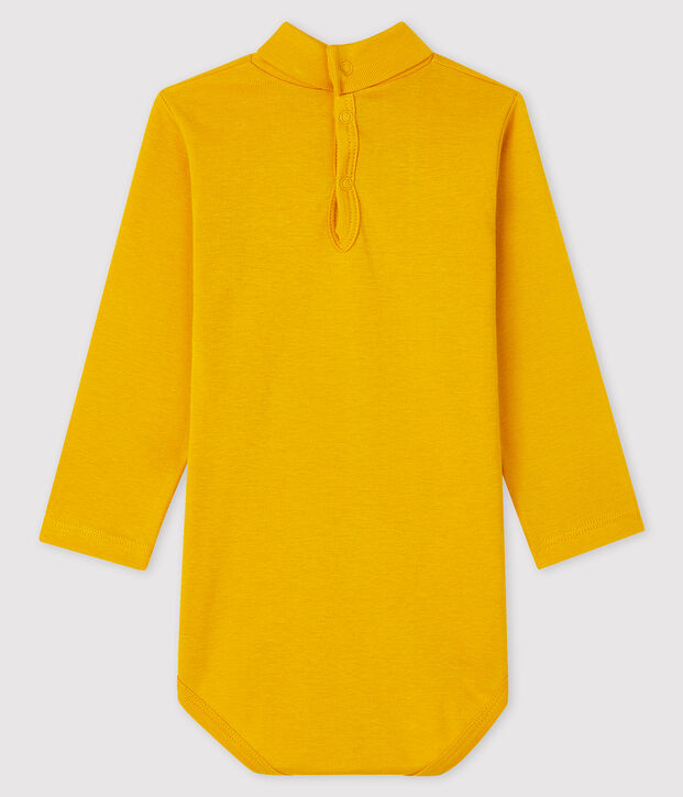 Baby's long-sleeved roll-neck bodysuit yellow