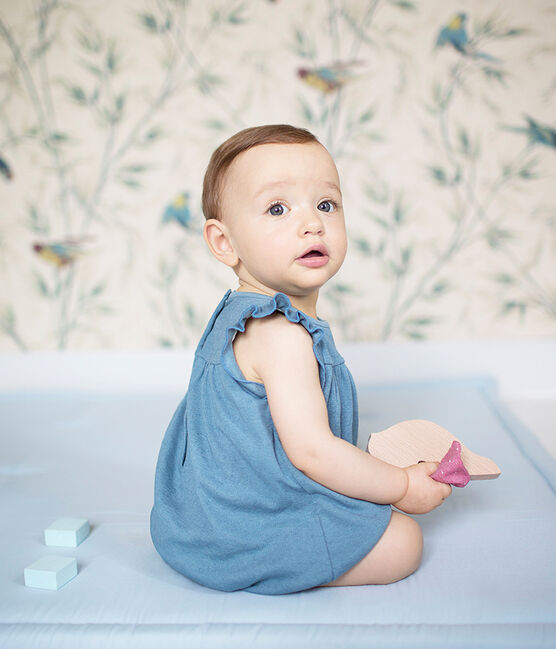 Baby girls' playsuit made of cotton/linen blend FONTAINE
