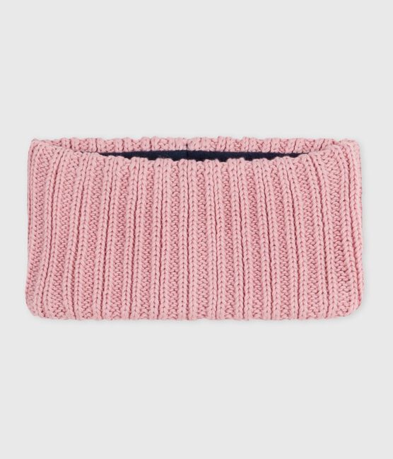 Babies' fleece-lined knitted snood CHARME pink