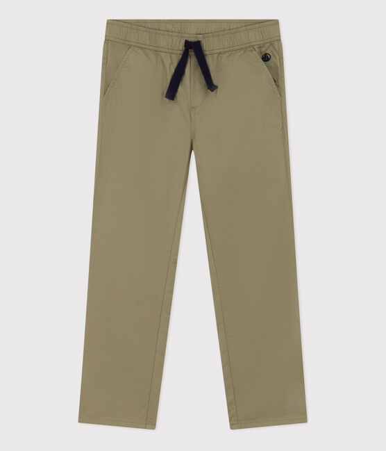 Boys' Regular Cotton Serge Trousers MARECAGE green