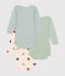 Babies' long-sleeved triple heart print cotton bodysuits - 3-Pack variante 1
