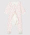 Baby Girls' Tube Knit Bodyjama MARSHMALLOW white/GROSEILLER pink