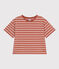 Women's Boxy Stripy Cotton T-Shirt FAMEUX /AVALANCHE
