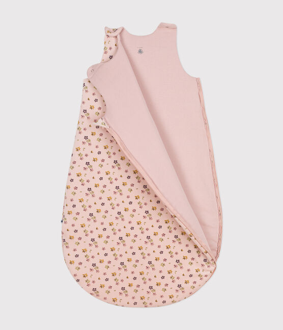 Babies' TOG 3 velour sleeping bag SALINE pink/MULTICO white