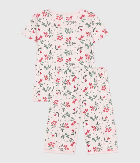 Children's floral print cotton capri pyjamas FLEUR pink/MULTICO white